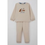Breeze Erkek Bebek Eşofman Takımı Sevimli Köpekçik Nakışlı 9 Ay-3 Yaş, Krem - 2 Yaş