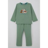 Breeze Erkek Bebek Eşofman Takımı Sevimli Köpekçik Nakışlı 9 Ay-3 Yaş, Mint Yeşili