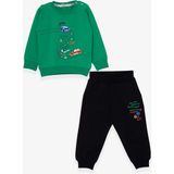 Breeze Erkek Bebek Eşofman Takımı Yarış Temalı Yeşil (9 Ay-3 Yaş) - 1 Yaş