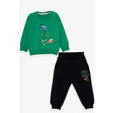 Breeze Erkek Bebek Eşofman Takımı Yarış Temalı Yeşil (9 Ay-3 Yaş)