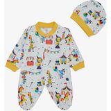Breeze Erkek Bebek Patikli Tulum Sirk Temalı 0-6 Ay, Beyaz - 4 Ay