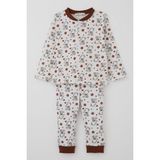 Breeze Erkek Bebek Pijama Takımı Bebek Sevimli Ayıcık Desenli 4 Ay-1 Yaş, Ekru - 6 Ay