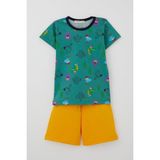 Breeze Erkek Bebek Pijama Takımı Neşeli Hayvanlar Alemi Dostluk Temalı 9 Ay-3 Yaş, Yeşil - 1,5 Yaş