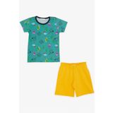 Breeze Erkek Bebek Pijama Takimi Neseli Hayvanlar Alemi Dostluk Temali 9 Ay-3 Yas, Yesil