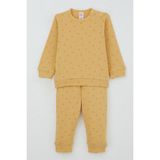 Breeze Erkek Bebek Pijama Takımı Omuzdan Patlı Mini Geometrik Şekiller 4 Ay-1 Yaş, Hardal Sarı - Hardal - Sarı