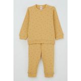 Breeze Erkek Bebek Pijama Takımı Omuzdan Patlı Minik Geometrik Şekiller 4 Ay-1 Yaş, Hardal Sarı - Hardal - Sarı