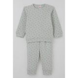 Breeze Erkek Bebek Pijama Takımı Omuzdan Patlı Minik Üçgenler Desenli 4 Ay-1 Yaş, Su Yeşili