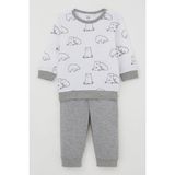 Breeze Erkek Bebek Pijama Takımı Omuzdan Patlı Sevimli Kutup Ayıcığı Desenli 4 Ay-1 Yaş, Beyaz