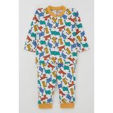 Breeze Erkek Bebek Pijama Takımı Renkli Kedicik Desenli 4 Ay-1 Yaş, Beyaz