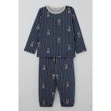 Breeze Erkek Bebek Pijama Takımı Sevimli Ayıcık Figürlü 9 Ay-3 Yaş, Lacivert - 1,5 Yaş