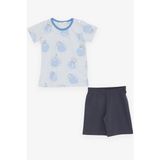 Breeze Erkek Bebek Pijama Takımı Sevimli Hayvanlar Alemi Dostluk Temalı 9 Ay-3 Yaş, Açık Mavi - 1 Yaş