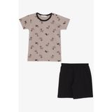 Breeze Erkek Bebek Pijama Takımı Sevimli Köpekcik Desenli 9 Ay-3 Yaş, Kahverengi - 2 Yaş