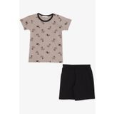 Breeze Erkek Bebek Pijama Takimi Sevimli Kopekcik Desenli 9 Ay-3 Yas, Kahverengi