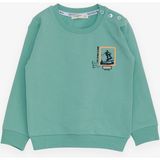 Breeze Erkek Bebek Sweatshirt Kaykaycı Baskılı 9 Ay-3 Yaş, Mint Yeşili - 1 Yaş
