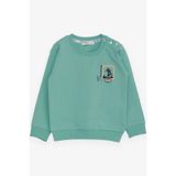 Breeze Erkek Bebek Sweatshirt Kaykaycı Baskılı 9 Ay-3 Yaş, Mint Yeşili