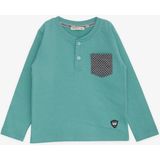 Breeze Erkek Bebek Uzun Kollu Tişört Cepli Düğmeli Armalı 9 Ay-3 Yaş, Mint Yeşili - 1,5 Yaş