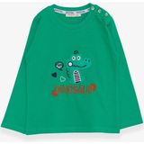Breeze Erkek Bebek Uzun Kollu Tişört Dinozor Nakışlı 9 Ay-3 Yaş, Yeşil - 1 Yaş