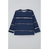 Breeze Erkek Bebek Uzun Kollu Tişört Patlı Batik Çizgi Desenli 9 Ay-3 Yaş, Lacivert - 1,5 Yaş