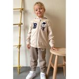Breeze Erkek Çocuk Eşofman Takım Havalı Ayıcık Nakışlı 1.5-5 Yaş, Bej - 1,5 Yaş