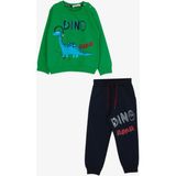 Breeze Erkek Çocuk Eşofman Takımı Dinozor Baskılı 1.5-5 Yaş, Yeşil - 1,5 Yaş