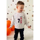 Breeze Erkek Çocuk Eşofman Takımı Rakam Nakışlı Bej Melanj (1.5-5 Yaş) - 1,5 Yaş