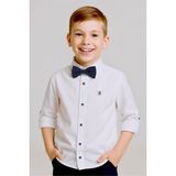 Breeze Erkek Çocuk Gömlek Beyaz Uzun Kol Trend Regular Fit Papyonlu 3-7 Yaş