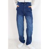 Breeze Erkek Çocuk Jean Pantolon Bağcıklı Fermuarlı Cepli 10-14 Yaş, Koyu Mavi - 10 Yaş