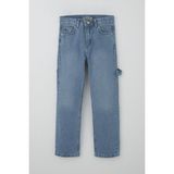 Breeze Erkek Çocuk Jean Pantolon Marangoz Model 10-14 Yaş, Açık Mavi - Açik Mavi - 13 Yaş