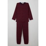 Breeze Erkek Çocuk Pijama Takımı Ekose Desenli 9-12 Yaş, Vişne Çürüğü - 9 Yaş