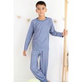 Breeze Erkek Çocuk Pijama Takımı Kare Desenli 9-12 Yaş, Mavi - 10 Yaş