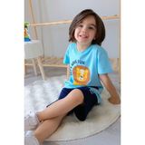 Breeze Erkek Çocuk Şortlu Takım Bebek Aslancık Baskılı 1-4 Yaş, Açık Mavi - 1,5 Yaş