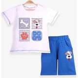 Breeze Erkek Çocuk Şortlu Takım Sevimli Köpekçik Ekru (1-4 Yaş) - 1,5 Yaş