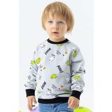 Breeze Erkek Çocuk Sweatshirt Kaykaylı Hayalet Desenli 1.5-5 Yaş, Açık Gri