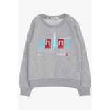 Breeze Erkek Çocuk Sweatshirt Yazı Baskılı 2-6 Yaş, Gri Melanj