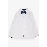 BREEZE GİRLS & BOYS Erkek Bebek Gömlek Düğmeli Papyonlu 9 Ay-3 Yaş, Beyaz
