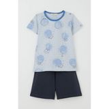 Breeze Girls & Boys Erkek Bebek Pijama Takımı Sevimli Hayvanlar Alemi Dostluk Temalı 9 Ay-3 Yaş, Açık Mavi - 1,5 Yaş