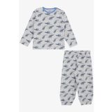Breeze Gırls & Boys Erkek Bebek Pijama Takimi Ucak Desenli 9 Ay-3 Yas, Gri