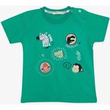 Breeze Girls & Boys Erkek Bebek Tişört Havalı Mükemmel Dostlar Temalı 9 Ay-3 Yaş, Yeşil - 1 Yaş
