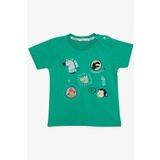 BREEZE GİRLS & BOYS Erkek Bebek Tişört Havalı Mükemmel Dostlar Temalı 9 Ay-3 Yaş, Yeşil