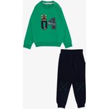 Breeze Girls & Boys Erkek Çocuk Eşofman Takım Gözlüklü Sevimli Köpekcik Nakış Baskılı 1-4 Yaş, Yeşil - 1,5 Yaş
