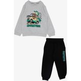 Breeze Girls & Boys Erkek Çocuk Eşofman Takımı Maceracı Hayvancıklar Baskılı 1.5-5 Yaş, Açık Gri Melanj - 1,5 Yaş