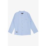 BREEZE GİRLS & BOYS Erkek Çocuk Gömlek Armalı Düğmeli 8-12 Yaş, Açık Mavi