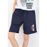 Breeze Girls & Boys Erkek Çocuk Şort Yazı Baskılı Bağcıklı Cepli Beli Lastikli 8-14 Yaş, Lacivert - 9 Yaş