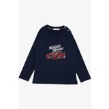 BREEZE GİRLS & BOYS Erkek Çocuk Uzun Kollu Tişört Hayalet Araba Baskılı 1.5-5 Yaş, Lacivert