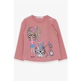 Breeze Gülkurusu 1-4 Yaş Uzun Kollu Ressam Baskılı Kız Çocuk T-shirt