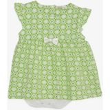 Breeze Kız Bebek Elbise Zıbınlı Çiçek Desenli Fiyonklu 9 Ay-3 Yaş, Fıstık Yeşili - 2 Yaş - Fistik Yeşili