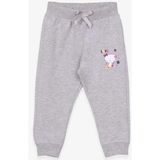 Breeze Kız Bebek Eşofman Altı Kedi Baskılı Açık Gri Melanj (6 Ay-2 Yaş) - 9 Ay