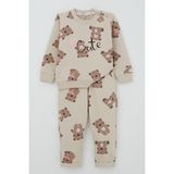 Breeze Kız Bebek Eşofman Takım Mutlu Ayıcık Desenli 6 Ay-2 Yaş, Bej - 1,5 Yaş
