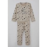 Breeze Kız Bebek Eşofman Takımı Kalp Desenli 9 Ay-3 Yaş, Bej