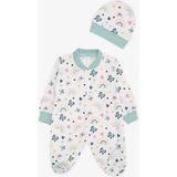 Breeze Kız Bebek Patikli Tulum Bahar Temalı Kelebek Desenli 0-3 Ay-6 Ay, Ekru - 4 Ay